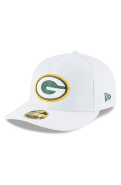 Your unbridled Green Bay Packers passion will be on full display the moment you put on this Omaha low profile 59FIFTY fitted hat from New Era. Material: 100% Polyester High Crown Structured fit Flat bill with ability to curve Fitted Raised embroidery Six panels with eyelets Embroidered graphics Surface washable Officially licensed Imported Brand: New Era Sports Event Fitted Hat With Flat Brim, White Flat Bill Fitted Hat For Sports Events, White Fitted Trucker Hat, Fitted White Trucker Hat, Fan Gear Visor Hat, One Size Fits Most, White Flat Brim Hat For Fan Gear, White Flat Bill Baseball Cap For Fan Gear, White Sporty Hat With Curved Brim For Fan Gear, White Visor Fitted Hat For Fan Gear