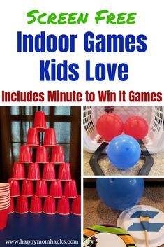 Rainy Day Games, Kids Activities At Home, Minute To Win It Games, Games Kids