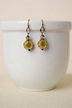 Anne Vaughan Designs - Rustic Creek Simple Czech Glass Flower Dangle Earrings, $20.00 (https://www.annevaughandesigns.com/rustic-creek-simple-czech-glass-flower-dangle-earrings-for-women/) Vintage Czech Glass Flower Earrings For Gift, Vintage Czech Glass Flower Earrings Gift, Handmade Vintage Czech Glass Flower Earrings, Nickel-free Glass Bohemian Earrings, Handmade Czech Glass Vintage Flower Earrings, Handmade Czech Glass Flower Earrings In Vintage Style, Nickel-free Czech Glass Flower Earrings, Nickel Free Czech Glass Flower Earrings, Nickel-free Gold Czech Glass Flower Earrings