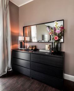 Black Dresser, Dekorasi Kamar Tidur, Room Makeover Bedroom, Future Apartment