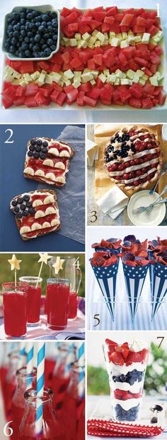 an american flag dessert with strawberries and blueberries