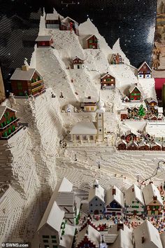 a very large model town with lots of snow on the ground