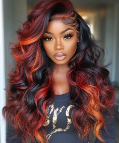 Your Red Wine Short Afro for Black Women Fall Style: Expert Tips ‍ Red Natural Hairstyles Black Women, Different Color Hair Ideas Black Women, Fall Hair Colors Ideas, Ginger And Burgundy Hair Black Women, Red Orange Hair Black Women, Fall Hair Aesthetic, Curled Hairstyles For Black Women, Fall Color Bobs Black Women, Two Color Braids Black Women