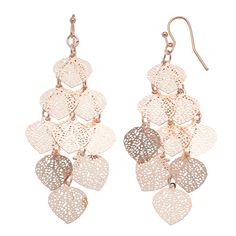 Add glamour to any ensemble with these stunning filigree dangle earrings from LC Lauren Conrad.EARRING DETAILS Length: 2.88 in. Backings: fishhook Metal: steel Plating: gold tone Additional details: nickel free Not appropriate for children 14 years old and younger. Size: One Size. Color: Light Pink. Gender: female. Age Group: adult. Light Pink Jewelry, Light Pink Earrings, Fish Hook Jewelry, Lauren Conrad Jewelry, Fishhook Earrings, Crochet Earrings Pattern, Nickel Free Jewelry, Filigree Jewelry, Nickel Free Earrings