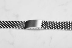 This strap is a beautiful high polished 7 solid link strap with a brushed clasp. This would look great on any watch, but especially great on a vintage watch. It is similar to the old vintage beads of rice straps so not only does it look good, it will wear very comfortable too. 18mm, 20mm, and 22mm come with quick release spring bars. The other size will also soon. I will update listing when they arrive. ~Removable links and 8 adjustments on the clasp ~High polished solid links ~Vintage styled ~C Watch Drawing, Mesh Bracelet, Vintage Watches, Watch Bands, Leather Straps, Really Cool Stuff, Old Things, Vintage Fashion, Band