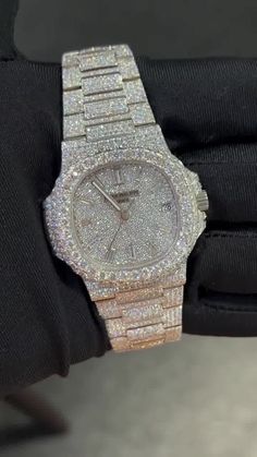 Patek Philippe Moissanite Diamond Watch  W 187 Iced Out Watch, Hip Hop Watches, Watch Making, Watch Diamond, Nixon Watch, Fancy Watches, Diamond Tester, Men's Vintage Watch, Blood Diamond