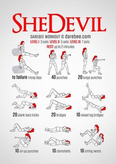 a poster with instructions on how to do the red warrior workout for women and men