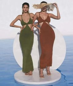 The Cult Gaia Serita is a cutout woven knit maxi dress. Thoughtful cutouts shape your figure, highlighting the small of your waist. A bra silhouette with a bare all open back. Pair with the Banu Bag and bare feet and you’re ready for a night of dancing on the beach. This dress is worth all the Instagram hype! | Designer Dress | Knit Maxi Dress | Cutout Maxi Dress | Resort Dress | Resort Outfit | Wedding Guest Dress | Sexy Maxi Dress | Designer Summer Outfit | Yacht Party Outift | Cruise Dresses, Wedding Rehearsal Dress, Lunch Dress, Lunch Dresses, Resort Dress, Cruise Dress, Resort Wear For Women, Yacht Party, Brunch Dress