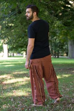 Brick Red Vibe Pants Red Vibe, Handmade Pants, Hippie Pants, Ethnic Print, Complimentary Colors, Ethnic Patterns, Brick Red, Parachute Pants, Pure Cotton