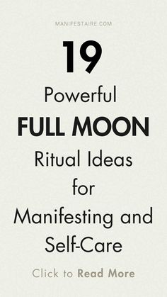 Ready to harness the power of the full moon? 🌕 Check out these 19 full moon ritual ideas for manifesting your dreams and nurturing your soul! ✨ Rhese rituals will help you release the old and welcome the new. 🌿 Tap into the energy of the full moon and elevate your self-care game! 🌙 #FullMoonRituals #ManifestYourDreams #SelfCare #MoonMagic #Manifestation