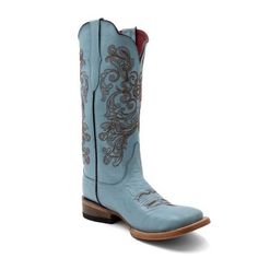 Every closet needs a well-made, premium leather boot that cuts no corners in comfort or quality. This is that boot. It also doesn't hurt that it has an eye-catching look to it. Premium Cowhide Leather Leather Outsole Cow Lining Goodyear Welted Teal Boots Cowgirl, Ariat Turquoise Boots, Corral Shoe Boots Tall, Brown And Teal Cowgirl Boots, Corral Boots Womens, Tractor Supplies, Western Cowboy Boots, Goodyear Welt, Boot Shoes Women