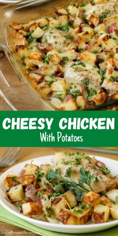 chicken potato bake with parsley on top