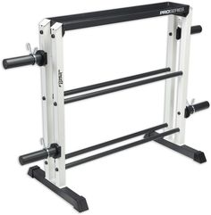 a white and black rack with two bars on it