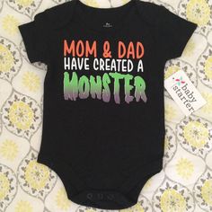 Remember To Bundle And Save 20% ! Brand New 100% Cotton Cute Black Bodysuit For Playtime, Cute Black Cotton Bodysuit, Funny Fitted Black Onesie, Black Playful Bodysuit For Casual Wear, Fitted Cute Black Bodysuit, Cute Fitted Black Bodysuit, Black Onesie For Halloween Playtime, Black Letter Print Onesie For Playtime, Fun Black Cotton Onesie