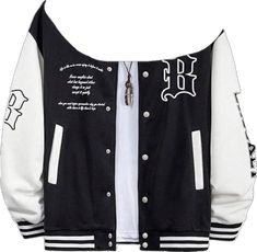 White Varsity Jacket With Button Closure, White Outerwear With Button Closure For College, White Varsity Outerwear With Letter Print, White Varsity Jacket With Letter Print For Spring, Urban White Outerwear With Letter Print, Casual White Varsity Jacket With Letter Print, White Button Closure Outerwear For Streetwear, White Outerwear With Button Closure For Streetwear, White Urban Style Varsity Jacket For Spring