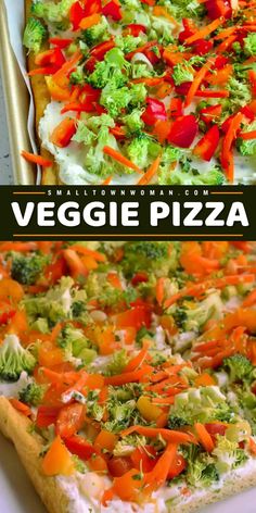 Easy to make Labor Day party food idea! This Veggie Pizza recipe features ranch cream cheese loaded with fresh garden vegetables like carrots, broccoli, bell peppers, herbs, and green onions. Prepare this light summer meal or a party appetizer! Cold Vegetable Pizza, Summer Party Appetizers, Veggie Pizza Recipe, Summer Appetizers Easy, Cream Cheese Spread, Veggie Pizza, Summer Appetizer