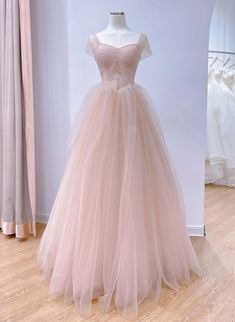 Pink Sweetheart Tulle Beaded Long Party Dress Outfits For Girls Pink Tulle Prom Dress, Party Dress Pink, Prom Mermaid, Long Party Dress, Prom Dress Evening, Evening Dress Floor Length, Custom Size Dresses, فستان سهرة, Pink Tulle