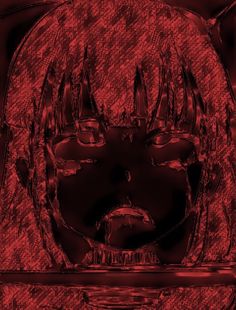 an abstract image of a woman's face in red and black