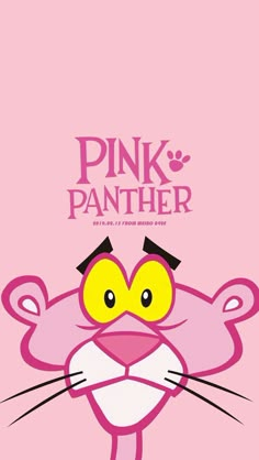 the pink panther movie poster is shown with an animal's face in front of it