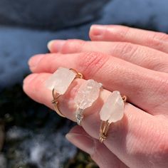 ☾ Rough Rose Quartz Ring ☾ High quality, Rose Quartz Rings - These stackable rings come in bronze or sterling silver ▲ 100% Natural, untreated, high quality crystals ▲ Custom Sized ▲ Stackable This listing is for ONE ring Check out our other crystal rings here: https://www.etsy.com/shop/juicyvibrations/?section_id=32498679 Please contact us with any questions or concerns! We aim to bring you high vibes through our crystals ♡ ▲ ▲ ▲ ▲ ▲ ▲ ▲ ▲ Made to order - You will receive a similar item to what Rose Quartz Crystal Ring Gift, Minimalist Crystal Ring With Natural Stones As Gift, Minimalist Crystal Ring With Natural Stones For Gift, Quartz Crystal Ring As A Gift, Quartz Crystal Ring With Gemstone For Gift, Gift Crystal Quartz Ring With Gemstone, Adjustable Crystal Ring With Raw Stone For Gift, Spiritual Crystal Ring With Raw Stone For Gifting, Quartz Jewelry Ring Gift