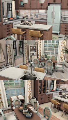 an image of a kitchen and dining room in 3d