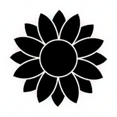 a black and white flower on a white background