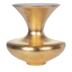 a gold vase is shown against a white background