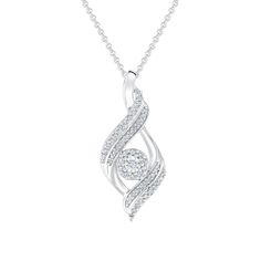 An elegant way to elevate your outfit, this diamond pendant necklace adds a hint of sparkle to every turn. Crafted in sterling silver, the pendant boasts a cluster of round diamonds for a brighter, bolder look. The centerpiece is gracefully accented by swirls of additional round diamonds in a teardrop design. Diamonds are 1/4ctw, I in color, and I2 in clarity. Pendant measures 27mm in length and 11mm in width. An 18 inch cable chain is included with your purchase. Dazzling Sparkling Diamond Necklace, Diamond White Sparkling Diamond Necklace, Sparkling Diamond White Diamond Necklace, Sparkling Silver Diamond Necklace, Diamond Necklace With Teardrop Pendant And Diamond Accents, Sparkling Diamond Pendant Necklace, Diamond Teardrop Pendant Necklace, Dazzling Teardrop Pendant Diamond Necklace, Fine Jewelry Sparkling White Diamond Necklace