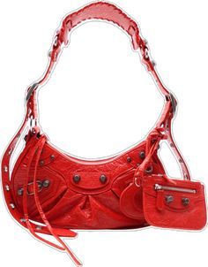 Red Shoulder Bag With Silver-tone Hardware And Double Handle, Daily Use Red Shoulder Bag With Silver-tone Hardware, Red Crossbody Shoulder Bag With Silver-tone Hardware, Designer Red Soft Leather Shoulder Bag, Designer Red Shoulder Bag In Soft Leather, Balenciaga, Marketing, Shoulder Bag