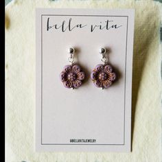 Flower Power Post Earring Stud + Post Earrings Bella Vita Jewelry Gold Plated Purple Curated Gift Boxes, The Czech Republic, Flower Plates, Flower Beads, Silver Lake, Curated Gifts, Brass Jewelry, Polish Jewelry, Gold Plated Silver