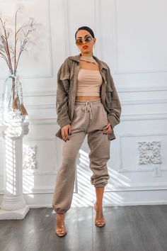 Something more then a basic cropped top Asymmetrical front chest cut out Ribbed Cropped Fits true to size Model is wearing a size small Peach Lavender, Basic Crop Top, Knitted Swimsuit, Designer Party Dresses, Comfy Sets, Asymmetrical Cut, Lavender Sage, Midi Denim, Color Wow