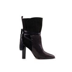 Women's Cartagena Boots in Black Suede Nappa Leather and Croco Print Black Block Heel Boots, Botas Chelsea, Black Block Heels, Loafer Sneakers, Fine Print, Block Heel Boots, Red Sole, Jodhpur, Monk Strap