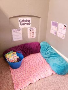 a dog bed in the corner of a room