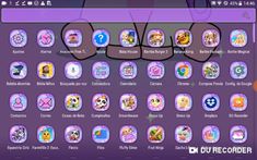 an image of a purple screen with many icons