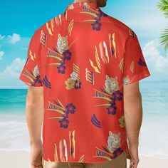 This custom Hawaiian shirt is a great gift idea, as well as a loose and comfy outfit that will keep you cool during the hot summer months. Coming up with a surprise for your loved ones is up to you. This present is appropriate for any occasion, and the receivers will surely love it! Product details: Material: Polyester fabric Feature: Featuring a spread collar, printed pattern all over the shirt, a front button fastening, short sleeves and a relaxed shape. The design is printed with new age printing technology, direct garment. It is printed with a water-soluble and eco-friendly ink. It is cured with a heat treatment process to ensure the color-fastness and lasting durability of the design. Care instruction: Machine wash cold with similar colors. Do not bleach, tumble dry low, do not iron, Tony Montana, Comfy Outfit, Cool Hawaiian Shirts, Al Pacino, Orange Pattern, Mens Hawaiian Shirts, Aloha Shirt, Animal Faces, Hawaii Shirt