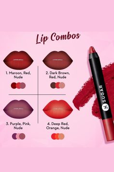 Red Ombre Lips, Ombre Lips Tutorial, Lip Color Shades, Glossy Lips Makeup, Lipgloss Makeup, Maquillage On Fleek, Lip Combos, Date Night Makeup, Beauty Lips