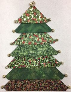 a christmas tree made out of green fabric