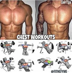 an image of chest workouts with the instructions to do it in front and back