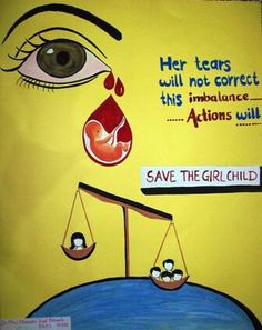 Save girl child Competition Drawing, Poster Art Ideas, Save Water Poster, Social Evils, Poster Competition