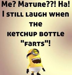 I STILL LAUGH WHEN THE KETCHUP BOTTLE "FARTS"! Minion Jokes Hilarious So True, Minion Humour, Minion Love, Minion Humor, Minions Humor, Funny Minion Pictures, Dr. Seuss, Funny Minion Memes, Minion Memes