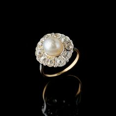 Ring in Yellow Gold set with Pearl and Diamonds. If you wish to resize this ring, please send a mail to info@selimmouzannar.com. Ring Pearl, Pearl And Diamond Ring, Gem Diamonds, Yellow Gold Setting, Charm Pendant Necklace, Pearl Diamond, Fancy Color Diamonds, Gold Set, Ring Collections