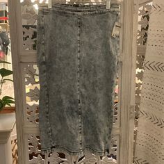 Denim Pencil Skirt With Zipper Back. Size L Brand New With Tag. 99% Cotton, 1% Spandex. High Rise Bottoms With Side Zipper For Spring, Spring Denim Bottoms With Side Zipper, Casual High Waist Denim Skirt With Zipper, Casual High-waisted Denim Skirt With Zipper, Casual High-rise Bottoms With Side Zipper, Casual High Rise Bottoms With Side Zipper, Spring High Waist Denim Skirt With Zipper, Spring High Waist Denim Skirt, Casual Denim Skirt With Zipper Closure