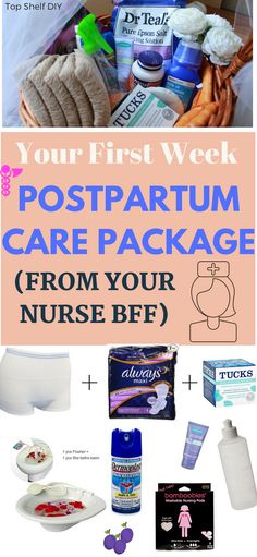 the first week postpartum care package from your nurse