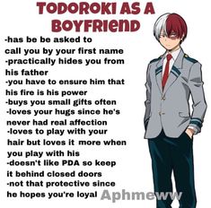 an anime character in a suit and tie with the words totoroku as a boyfriend