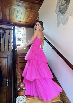 Outfit Festa, Layers Skirt, Pink Bridesmaids, Dream Prom Dress, Prom 2023, Deb Dresses, Tulle Sleeves, Prom Dress Inspiration, Cute Prom Dresses