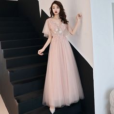 Cute tulle sequins long A line prom dress evening dress · Little Cute · Online Store Powered by Storenvy Lace Long Prom Dress, Prom Dress Evening, Evening Dresses Online, Long Prom Gowns, Pink Prom, A Line Prom Dresses, Beauty Dress, Long Neck, Note Box