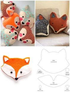 the pattern for this fox pillow is easy to sew, and it's great for