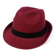 You'll achieve that look that you desire with this Trilby Hat by Innovato Design. This high-quality hat is made to look stylish and elegant so you'll always want to wear it in applicable occasions or just for everyday wear. Made from wool and polyester materials, this hat gives you the utmost care that you only deserve and it also provides you with an appearance that you'll love. With its woolen fabric, you'll be protected from the cold weather and the polyester allows the air to flow in and out when it gets hot. This hat makes for a comfortable headwear. Its black hatband and tall crown with a center dent and pinched front add personality to your look so you'll always be charming and attractive to your beholder. You can wear this with your casual style, making effortless matching up.  Pro Classic Winter Party Hats, Classic Fedora Costume Hat For Winter, Classic Party Hat With Flat Brim, Classic Winter Fedora Mini Hat, Solid Fedora Felt Hat For Party, Classic Felt Hat With Curved Brim For Party, Winter Fedora With Short Brim, Classic Mini Hats With Short Brim For Party, Adjustable Short Brim Fedora For Parties