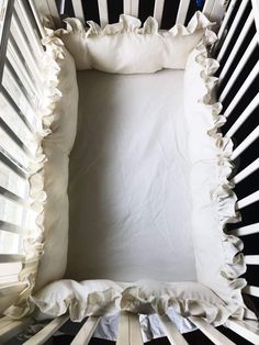 Porcelain | Ruffled Mini Crib Bumpers Boy Mini Crib Bedding Sets, Boy Mini Crib Bedding, Sophisticated Nursery Million Dollar Baby Classic, Ikea Crib Comforter, Baby Bedding For Cribs, Boy Crib Bedding Sets Neutral, Crib Bedding Braid, Plain Crib Bedding, Neutral Crib Bedding Bed Bath & Beyond