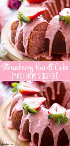 this strawberry bundt cake is made from scratch